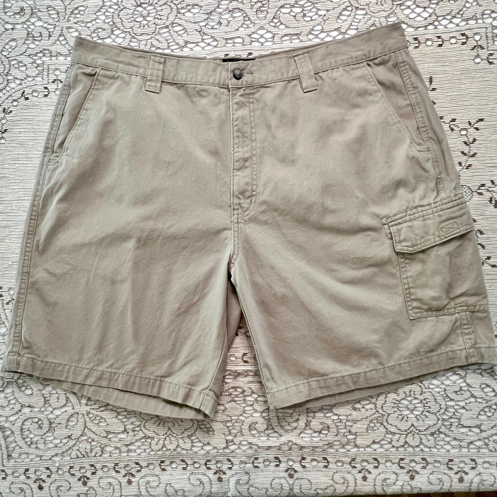 RedHead Men's 42x9 Khaki Cargo Shorts Canvas Twill 100% Cotton Flat Front